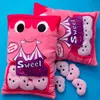 Plushies bagged pudding leksaker fyllda mini plysch dockor kudde en väska med kakor puffar bönor kawaii animation kudde tjejer gåva h0824