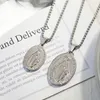 Pendant Necklaces 10 Piece Wholesale Price Stainless Steel Virgin Mary Oval Pendants Necklace For Women Men Unisex Catholicism Jewelry