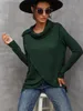 Kvinnors tröjor Kvinnors 9 färger Stickning för kvinnor 2022 Autumn Winter Punk Scarf Collar Knappar Långärmad Pullover Streetwear Top