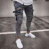 Mężczyźni dżinsy Safari Style Pencil Pants Solid Slim Male Denim Spodni Cargo Streetwear Plus Size Autumn Spring Men Ubranie 210318