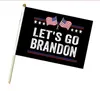 Kerst Let's Go Brandon Flag 14 * 21cm Letters Gedrukt Thuis Tuin met Pool Vlaggen Amerikaanse Polyester Mini Banner Decoraties G14FE59