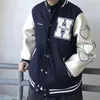 Springautumn вышивка бейсболка женская пиджака женское пальто мужская пара бомбардировщик Унисекс парня стиль вариант хипхоп-стрит 211014