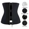 Latex Waist Trainer Body Shaper Corset Women Binders Zipper 7 Steel Boned Hook Shapewear Modeling Strap Colombian Girdle Sheath 211218