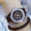 Crystal Starlight Quartz Watch Relogio feminino Luxury Dres Ratches White Ceramic Diamond Wristwatches 2106039219643