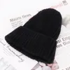 Höst vinter kvinnor stickad hatt godis färg varma beanie ull boll kepsar stickar hattar