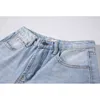 Streetwear Jeans strappati con foro a vita alta Pantaloni da donna Casual Denim dritto Vintage Y2K Pantaloni larghi femminili primaverili 210515