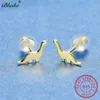 Meisjes schattige dieren dinosaurus oorbellen voor vrouwen mannen minimalistische kleine dagelijkse piercing S925 zilveren bruiloft fijne sieraden