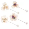 2021 Fashion Sweater Brooch Rose Flower Corsage Camellia Long Needle Pin For Women Shawl Shirt Collar Accessories