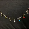 Colares pendentes estilo boêmio cor colar sol pedra pequena gota de água clavícula cadeia artesanal jóias colar para mulheres na moda