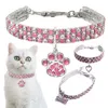 3 Arten 9 Farben Mode Hund Strass Halskette Schmuck Bling Katze Halsbänder Kristall Diamant Haustier Hunde Kragen mit elastischem Seil Größe S / M / L Pet Supplies Kostenloser DHL