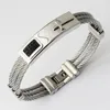 Masculino 3 linhas fio corrente pulseira pulseira punk pulseiras de aço inoxidável jóias presentes fea889 charm258w7779584