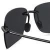 Solglasögon Classic Sports Rimless Män Kvinnor Man Körning Golf Rektangel Ultralight Frame Sun Glasses UV400 DE Sol