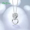 Santuzza Silver Pendant for Women Pure 925 Sterling Silver Shiny White Panther Green Black Spinel Delicate Party Fine Jewelry 21032765895