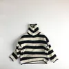 Peuter Kind Baby Jongens Meisjes Winterkleding Coltrui Gestreepte Trui Met Lange Mouwen Trui Gebreide Top Dikke Mode Knitwear1904922