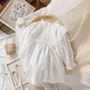 Printemps automne nouvelle dentelle bébé filles robes de princesse Style coréen tout-petits enfants Cotumes vêtements de fête robe de princesse blanche G1129