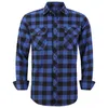 Mäns plaid flanellskjorta vår höst manlig regelbunden passform casual långärmad tröja för (USA storlek s m l xl 2xl) 210809