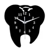 Orologi da parete 1pc denti creativi Horloge 3d fai da te adesivi specchio acrilico decorazione della casa soggiorno ago al quarzo