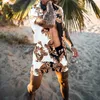 Moda męska Letnie Dresy Hawaii Krótki rękaw Przycisk Down Wysokiej Jakości Wydrukowana Koszula Topy Szorty Ustawia Ubrania
