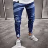 2021 Brand New Estilo Elegante Homens Rasgados Jeans Skinny destruídos desgastados Slim Fit Calças Denim Calças Y0927