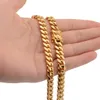 8mm10mm12mm14mm16mm Miami Cuban Link Chain Aço Inoxidável Mens 14K Correntes de Ouro Alto Polido Punk Curb Colares7514968