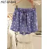 Matakawa Polka Dot Shorts Kobiety Korea Casual Moda Damskie Szorty Lato A-Line Elastyczna Talia Lace-Up Woman Shorts 210513