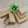 10pcs / lot 10 tailles Kraft noir blanc boîte de papier blanc papier cadeau emballage boîte en carton avec couvercle cadeau grandes boîtes en carton 210724