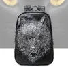 European American fashion men and women original leather backpack personality skull head rivet backpack