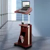 US Stock Commercial Furniture Techni Mobili sit-to-stand Rolling Justerbar bärbar datorvagn med förvaring, choklad A26