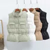 Herfst Winter Duck Down Jassen Vrouwen Vest Korte Tuniek Vest Lente Puffer Jacket Slanke Parkas 211008