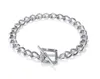 Argent 7 pouces femmes Bracelet mode acier inoxydable lien chaîne OT fermoir carré breloques Bracelet cadeaux pour amis bijoux