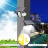 Outdoor Wall Lamps 70 LED LED Rotary Lampa Inteligentna czujnik Wodoodporna Oświetlenie naładowane Solar do podwórza ogrodowego