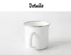 DIY Sublimation 12oz email Mok met zilveren rand 350 ml roestvrijstalen geëmailleerde bekerhendel lege tandtumblers Water koffie flessen FY4394 F05310A2