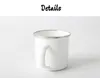 DIY sublimering 12oz enamel mugg med silverfälg 350 ml rostfritt stål emaljerad kopp handtag tomt tand tumlar vatten kaffeflaskor FY4394 B0601X03