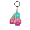 26 Letters & Numbers Sensory Fidget Pop Bubble Poppers Key Ring Alphabet Shape Push Bubbles Popper Board Keychain Finger Puzzle Charm Tie Dye Rainbow Bag Hanging D104