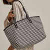 Dames Tas Canvas Handtas 2021 Girl Shopper Portemonnee Fashion Casual Houndstooth Ol Stijl Grote Capaciteit Commuter Crossbody Tassen