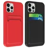 Étuis en silicone liquide Porte-cartes Étui de téléphone portable en TPU souple pour iPhone 15 14 13 12 11 Pro Max Plus Samsung S21 Ultra Note 20 A32 A42 A52 A72 5G