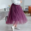 Flickor Tutu Long Kjolar Fluffy Kids Ball Gown Soft Pettiskirts Tulle Toddler Girl Princess Dance Party 210629