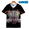 夏のファッションメンズジャージーレッドホワイトイエローマルチ3Dプリント半袖ヒップホップルースティーシャツ野球Tシャツコスプレコスチューム078