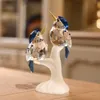 エレガントなガラス動物の鳥の置物紙wightクリスタルクラフトミニチュア置物クリスマスギフトホーム結婚式の装飾210924