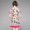Boutique Mädchen Blumenkleid Heißes neues Sommerkleid High-End-Mode-Dame-Kleid Party bedruckte Kleider Runway-Kleider