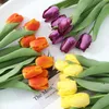 NOUVEAUMulticolore Tulipes Artificielles Fleurs Faux Faux Bouquet Real Touch Arrangement De Fleurs Home Room Office Party Décoration De Mariage RRB11617