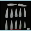 Nails Art Salon Health & Beauty500Pcs Set False Detachable Full Er Quick Extension Mold White Transparent Nail Tips Practice Display For Diy