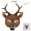Cosplay Mask Halloween Party Animal Deer Head Pu Leather Carnival Cospaly Realistic X0803201G