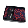 Moda Poliester Jacquard Biała Geometryczna Neck Krawat Hanky ​​Cufflink Set Krawaty Dla Mężczyzn Business Wedding Party