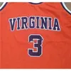 Nikivip Jeff Lamp #3 Virginia Cavaliers College Retro Basketball Jersey Mens genaaid op maat gemaakte nummernaam Jerseys