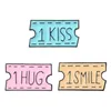 Dessin animé billet sourire câlin broches broches émail broche épinglette badge mode bijoux pour femmes filles volonté et sable