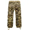 Męskie spodnie Cargo Black Summer Moda Mężczyźni Armia Wiele Pocket Camo Spodnie Mężczyzna Miejski Tactical Proste Kamuflaż 210715