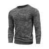 Хлопковый пуловер O-шеи мужской свитер мода твердого цвета высокое качество зима тонкие свитера мужские военно-морские трикотажные одежды