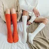 Solid Coral Fleece Long Socks Unisex Thick Warm Stockings Women Men High Knee Socks Leg Winter Floor Calcetines 211204