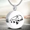 Bijoux unisexe en acier inoxydable pour animaux de compagnie, chien, chat, imprimé, porte-cendres de crémation, collier d'urne commémorative pour animaux de compagnie, pendentif mémoire, colliers 270L